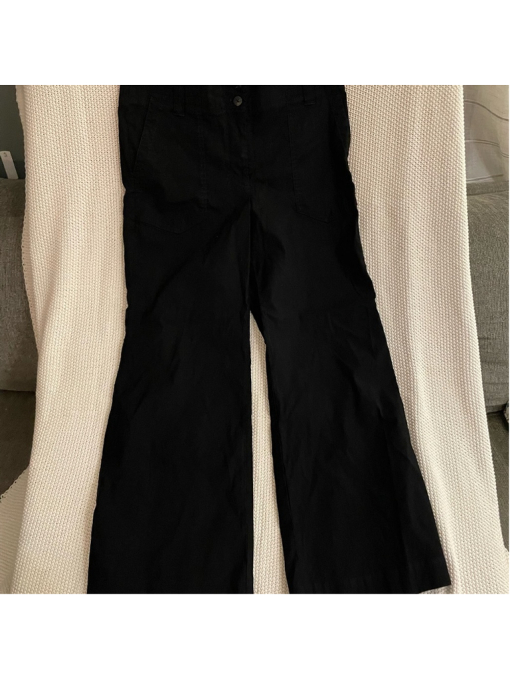 Anthropologie Black Wide-Leg Trousers
